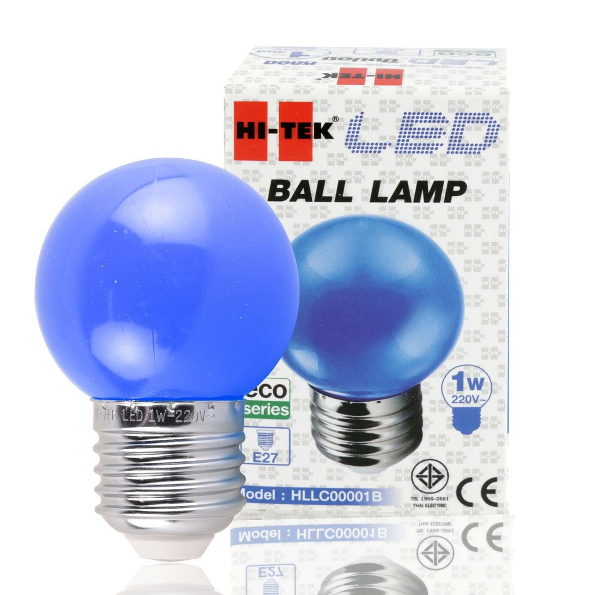 HI-TEK หลอดไฟ LED BALL 1 วัตต์ สีน้ำเงิน