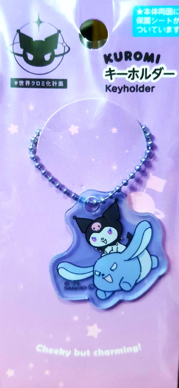 ของแท้จากญี่ปุ่น พวงกุญแจ คุโรมิ Kuromi Keyholder Sanrio Size :4.5 x 4.5 cm