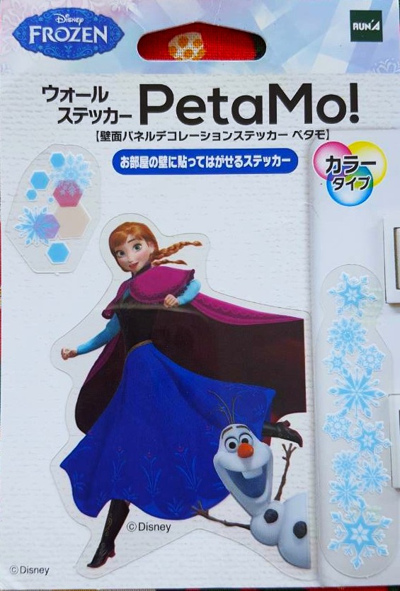 Disney FROZEN ANNA Princess Olaf สติ๊กเกอร์ เจ้าหญิงอันนา โอลาฟ จากญี่ปุ่น ตกแต่ง ปลั๊กไฟ ตกแต่งผนัง สิ่งของต่างๆ Size : 9 cm Petamo! MADE IN JAPAN