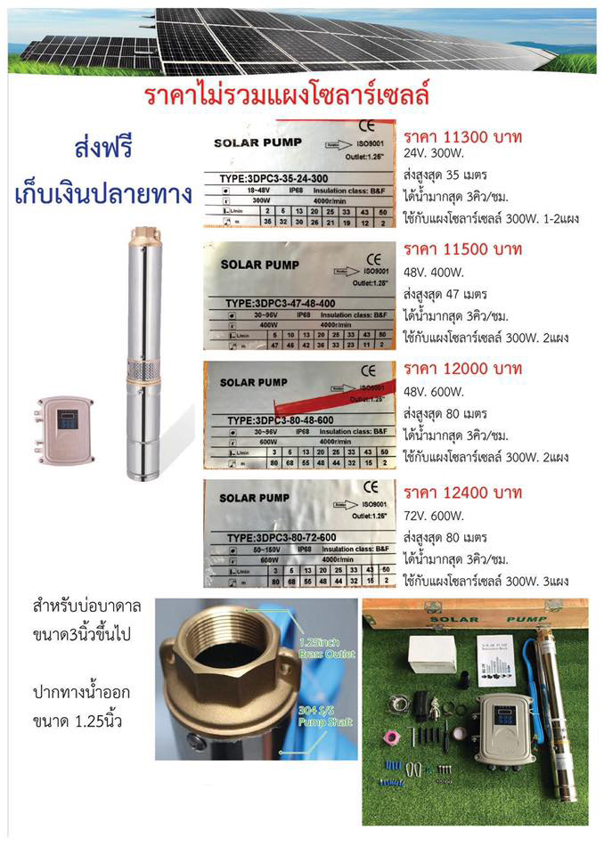 โซลาร์เซลล์ พร้อมตู้คอลโทล มีขนาด24v-72v