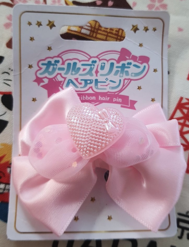 Girl ribbon hair pin กิ๊บหนีบผมจากญี่ปุ่น Size : โดยประมาณ 7 cm