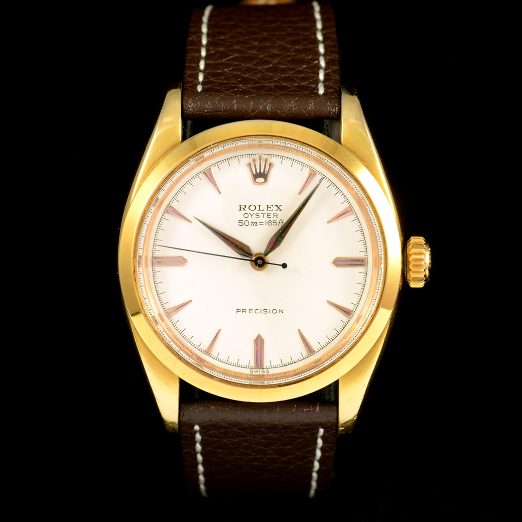 Rolex Oyster Ref.6427 หน้าปัดสีขาว ตัวเรือนชุบทอง นาฬิกาปี1959 ไขลาน ขนาด 34 mm