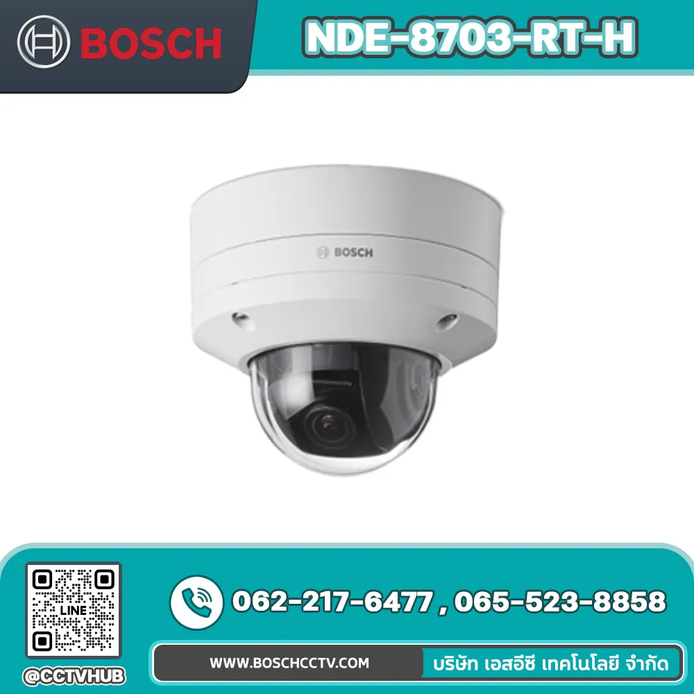กล้องวงจรปิด BOSCH รุ่น NDE-8703-RT-H Dome PTRZ 6MP HDR 12-38mm hydro