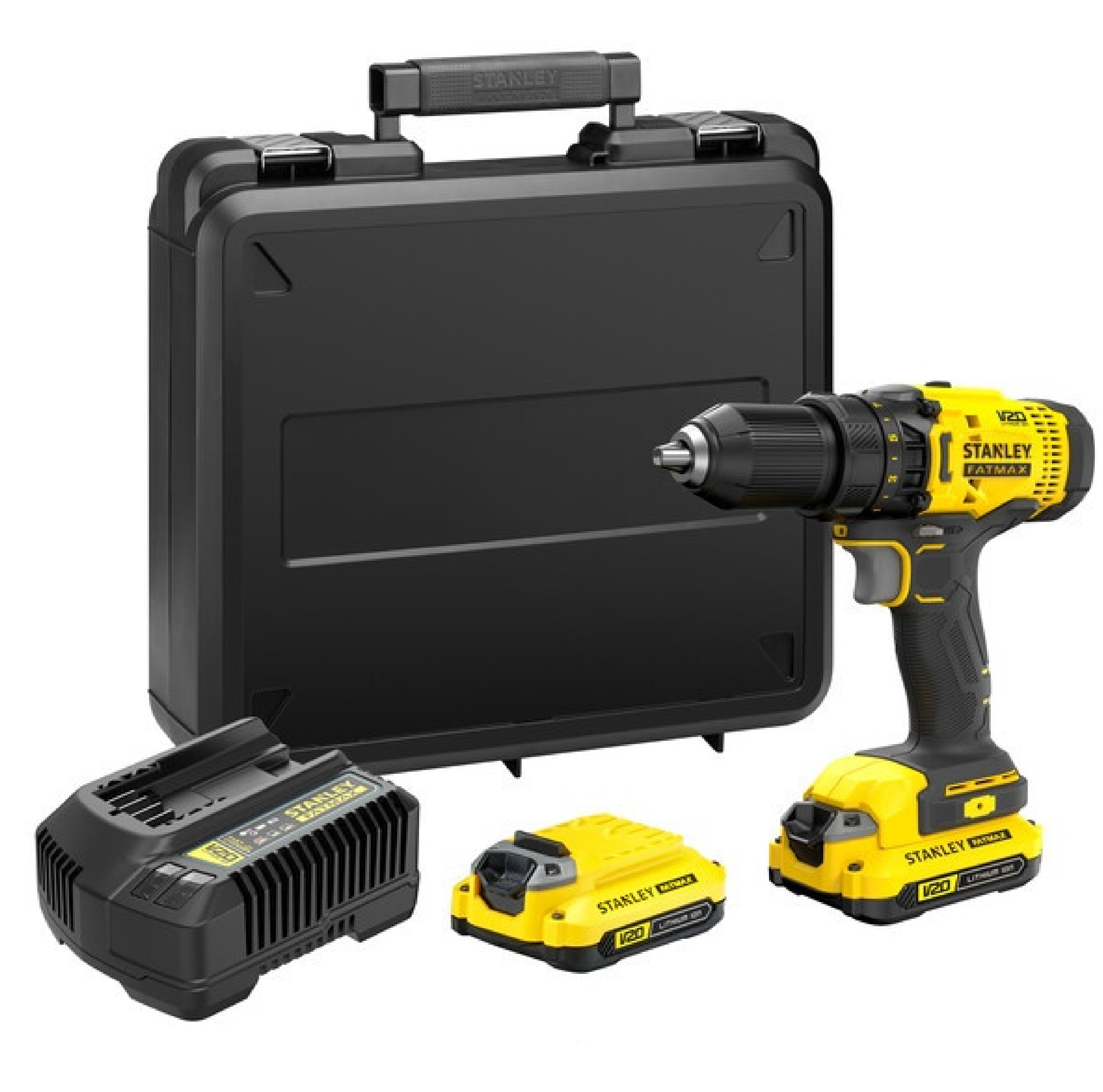 STANLEY สว่านไขควงไร้สาย 13มม. 20V รุ่น SCD700D2K-B1 พร้อมแบตเตอรี่ 2.0Ah 2 ก้อน