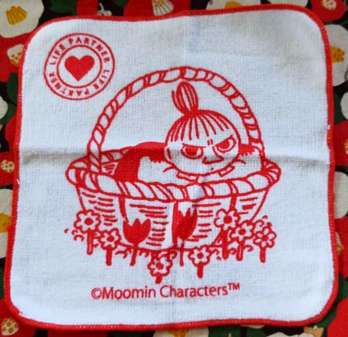 ผ้าเช็ดหน้า มูมิน จากญี่ปุ่น Moomin x suntory Size : 17 x 17 cm