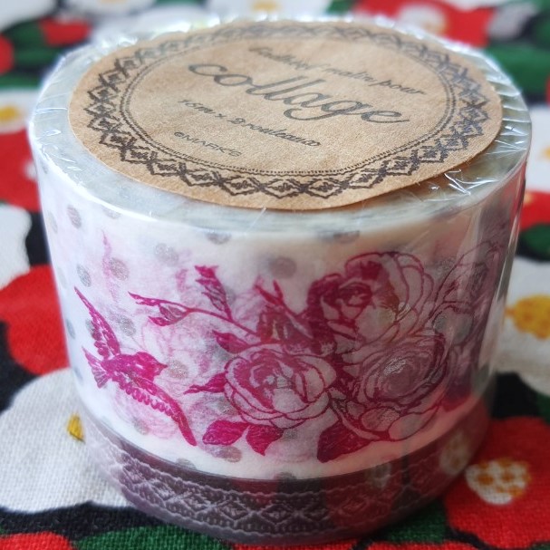 Design duct tape collage 15 m x 2 designs เทปวาชิ เทปตกแต่ง น่ารักมาก จากญี่ปุ่น MADE IN JAPAN Removable cuttable by hand