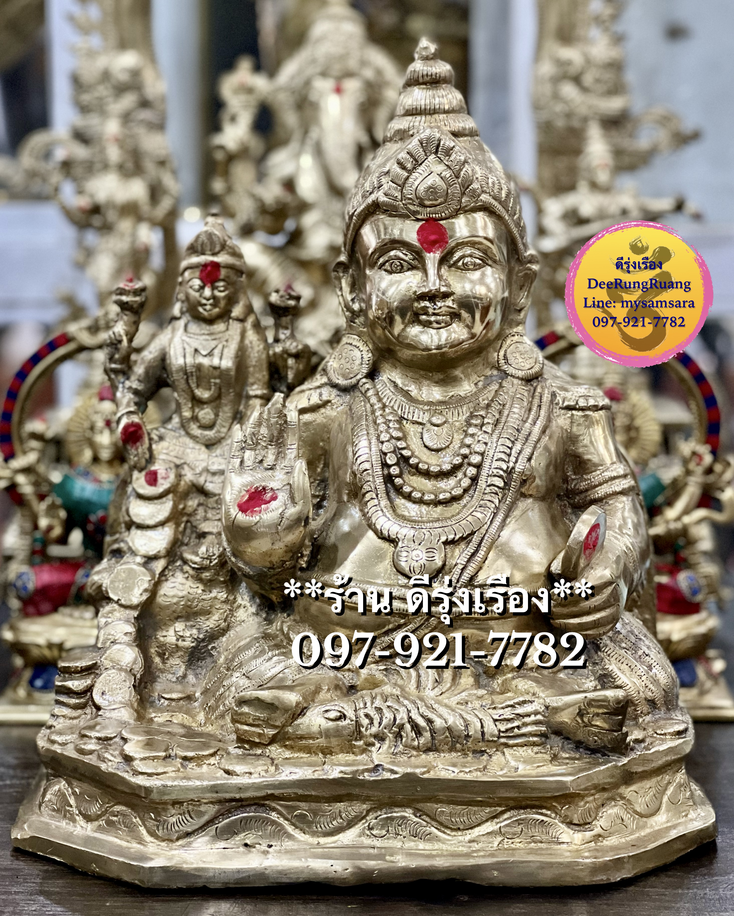 พระกุเบร่า ประทับคู่ พระแม่ลักษมี (สูง 15.5 นิ้ว) ***องค์ใหญ่***