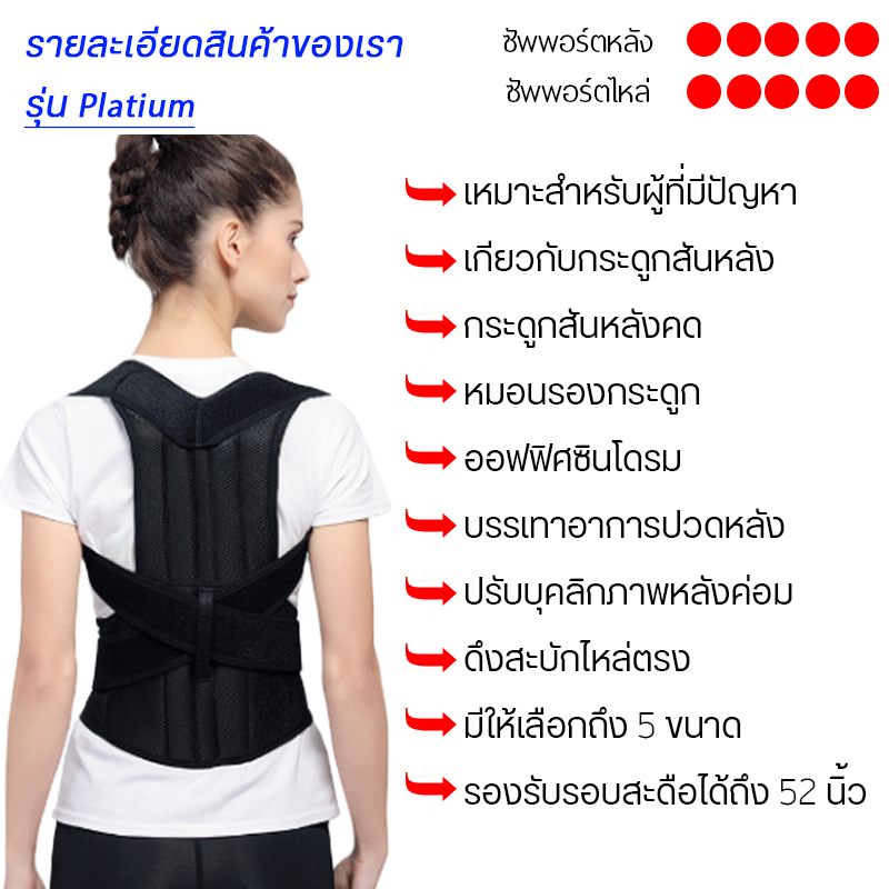 เสื้อพยุงหลัง เข็มขัดพยุงหลัง Size L พิเศษแกนเหล็ก