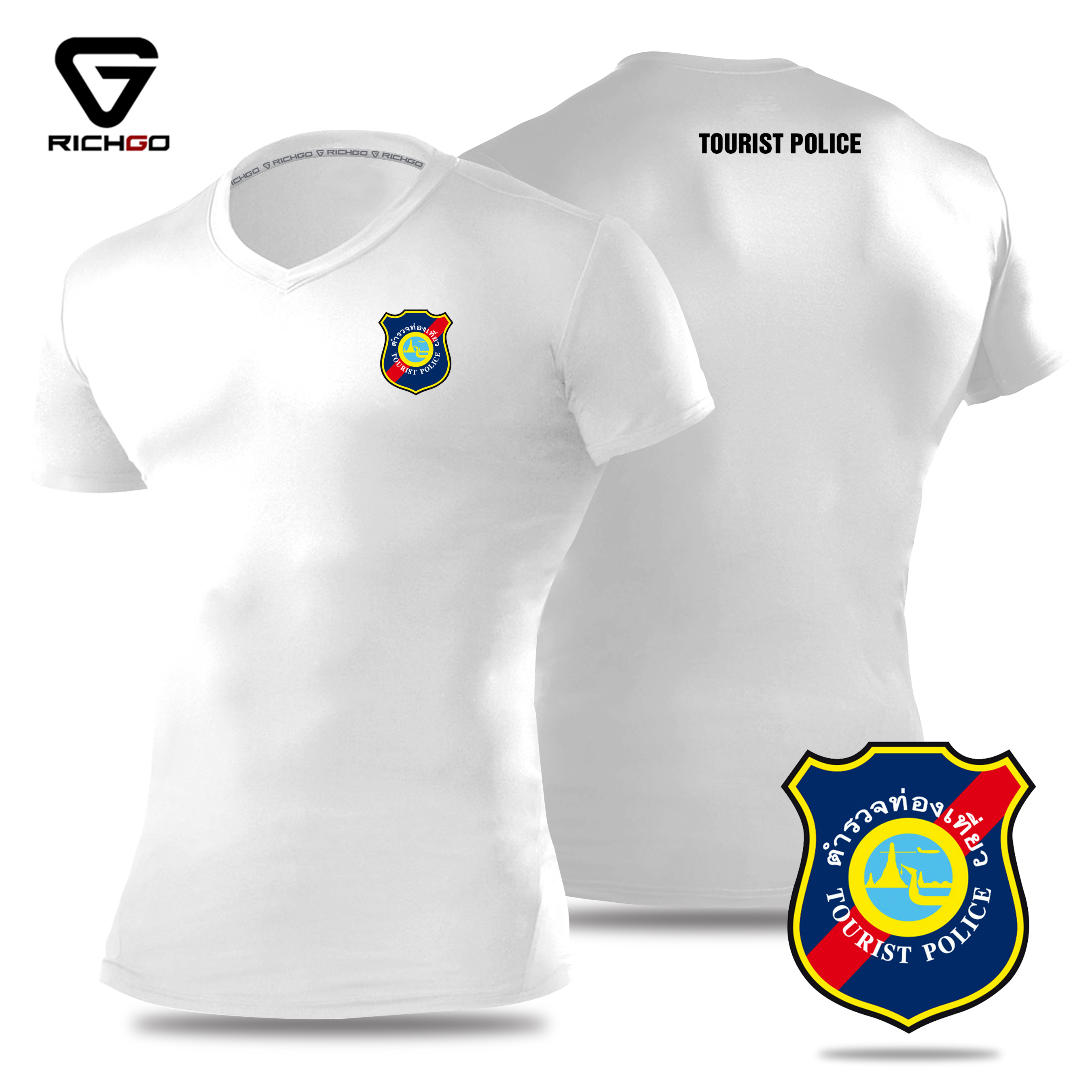 NVPL07-เสื้อยืดคอวีตำรวจท่องเที่ยว