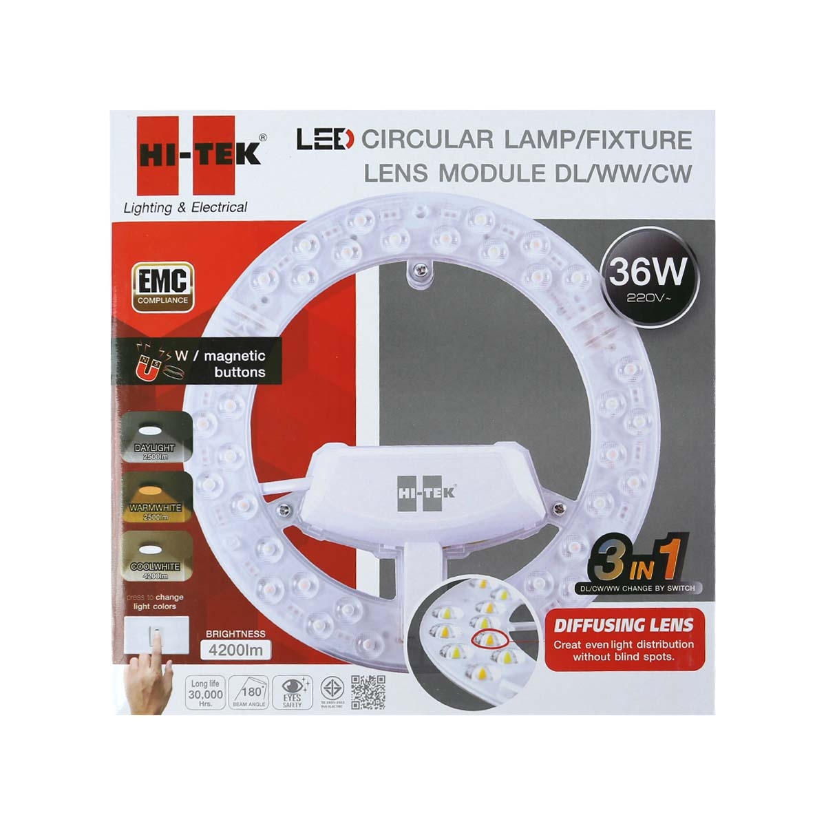 HI-TEK ECO แผงไฟ LED 36 วัตต์ (3 แสง)