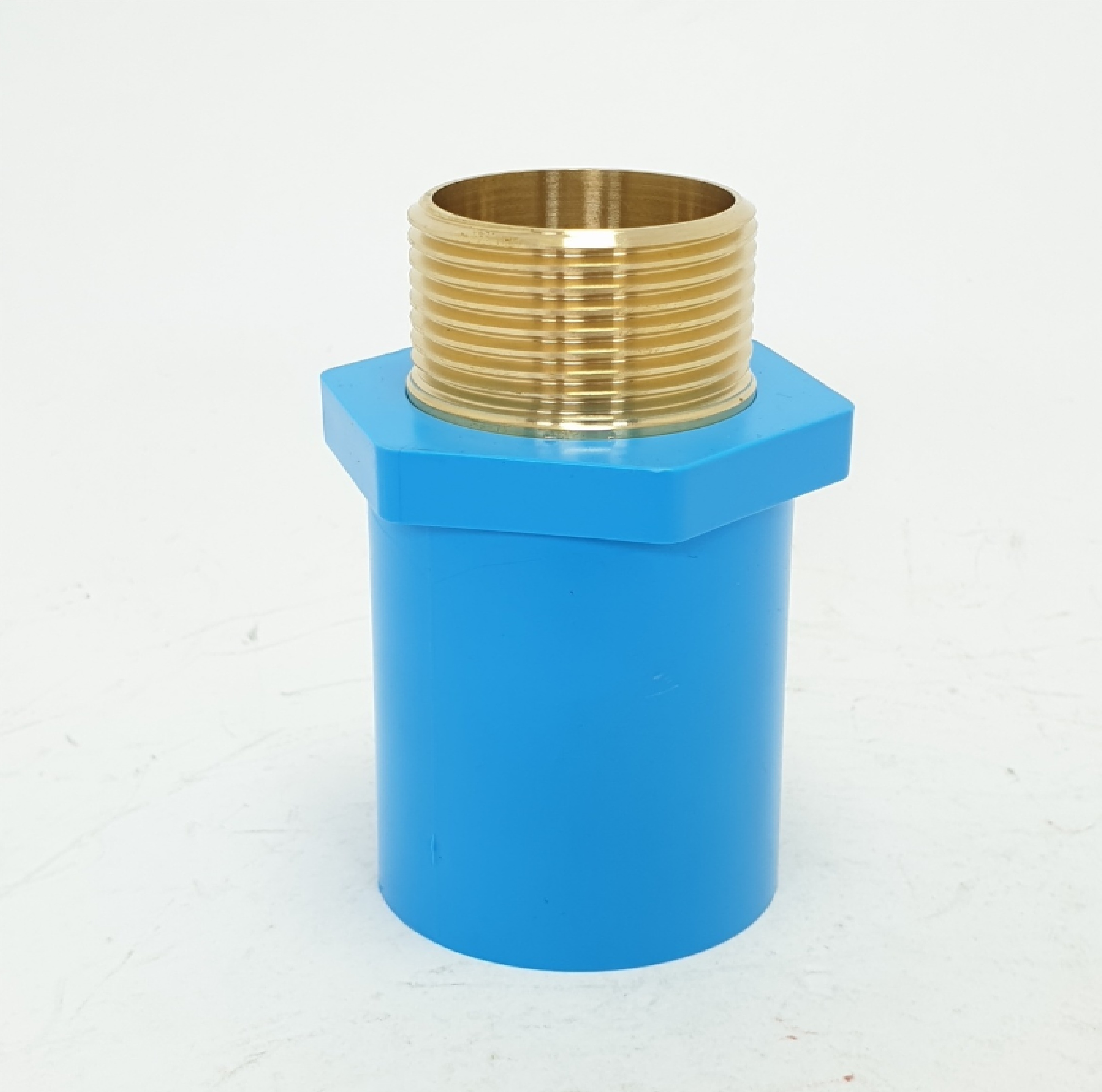 ข้อต่อตรงเกลียวนอกทองเหลือง-หนา ฟ้า BRASS VALVE SOCKET-WS B