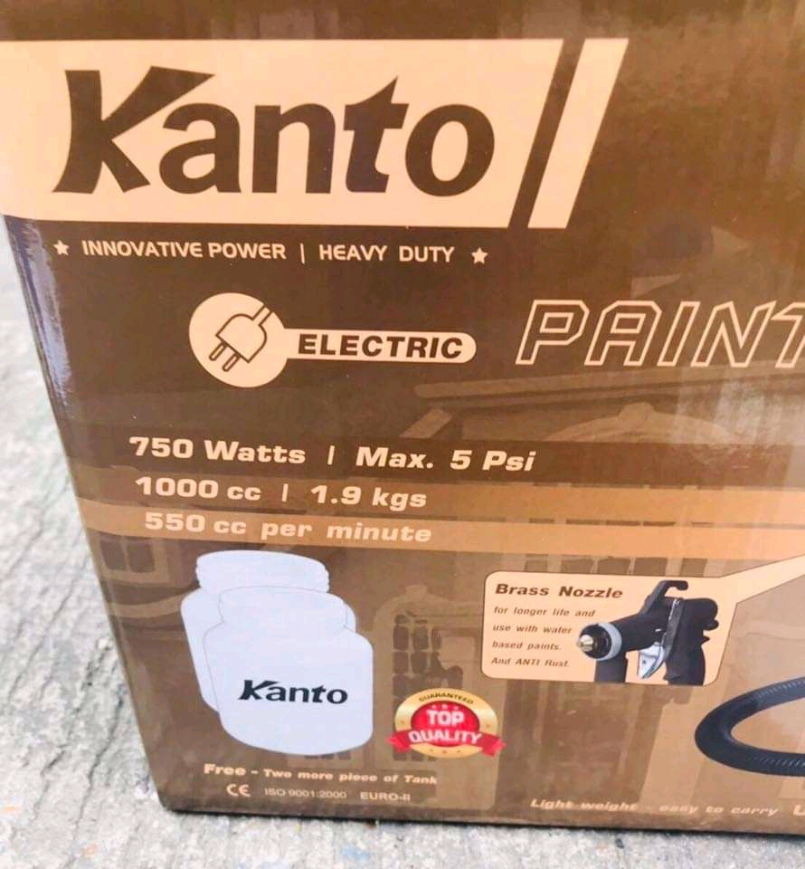 กาพ่นสีไฟฟ้ายี่ห้อ KANTO รุ่น KT-ZOOM-GOLD (รุ่นถังพลาสติก) แต่แถมมากกว่าเดิม รวม 3 ถัง