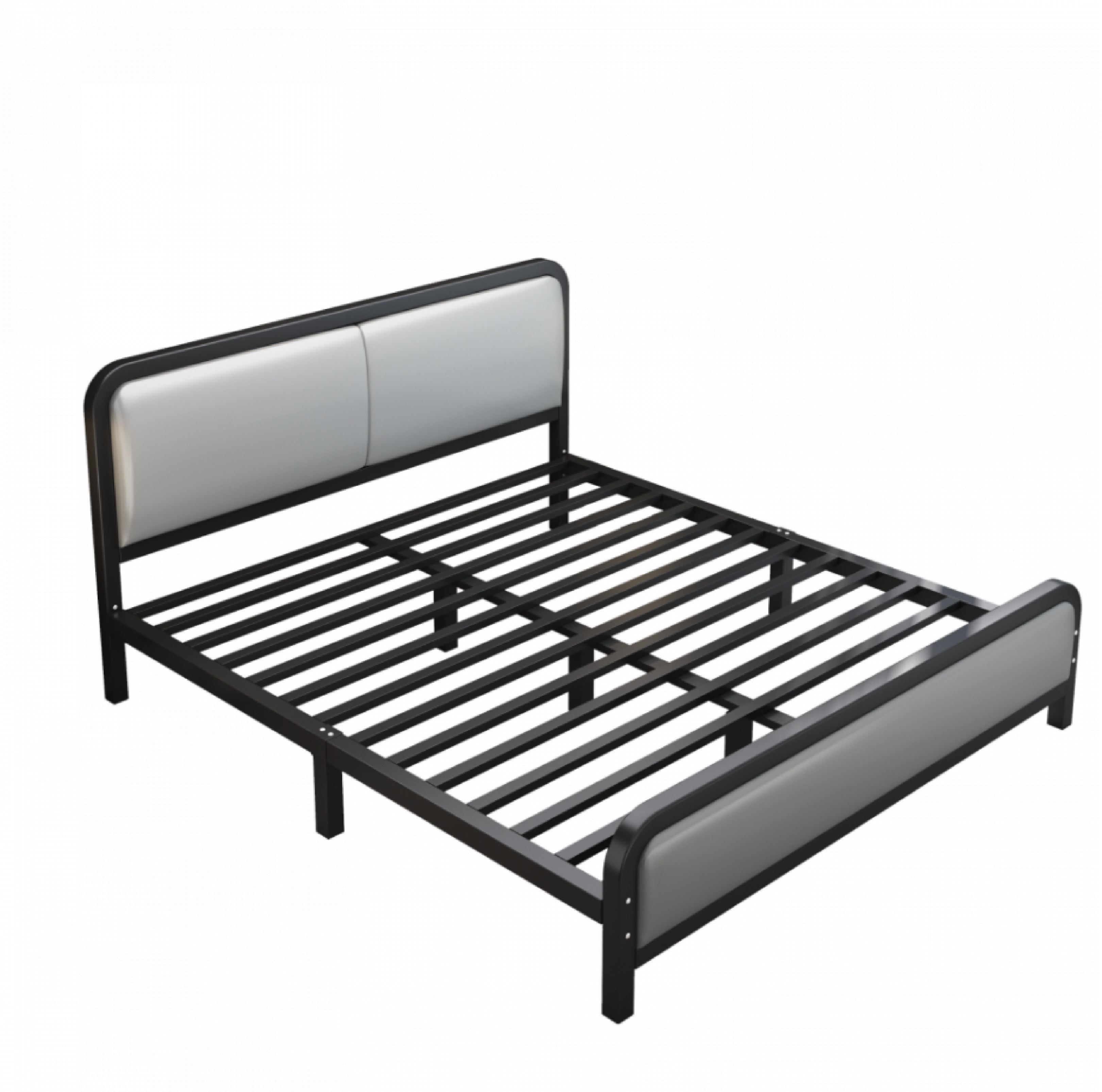 Truffle เตียงเหล็กหัวเบาะ 6 ฟุต BED114 ขนาด 180×200×95ซม. สีดำ