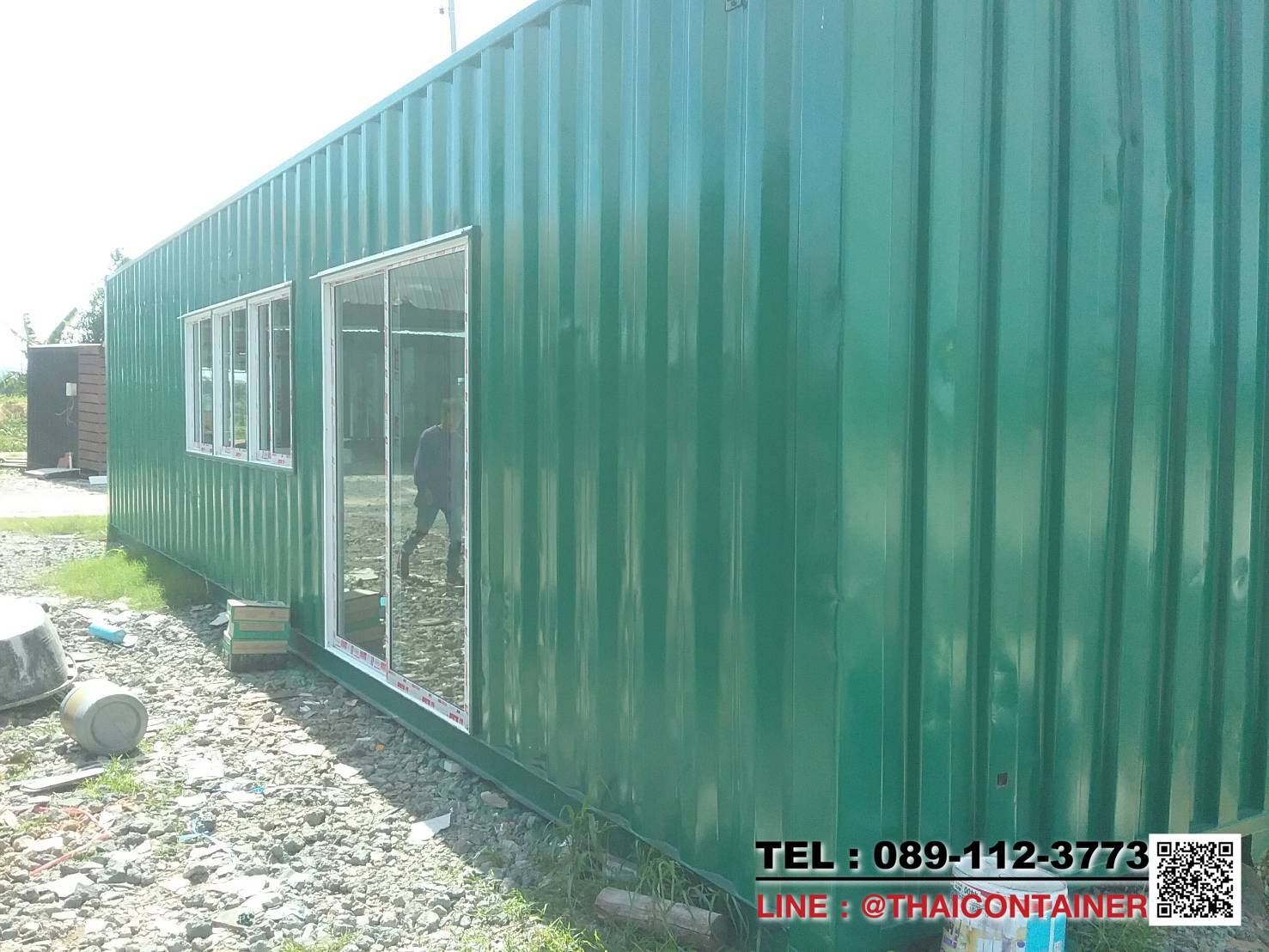 ตู้คอนเทนเนอร์ เหล็กแท้ เกรดส่งออก ขนาด 40ฟุต กั้นห้องด้านในด้วยประตูกระจก