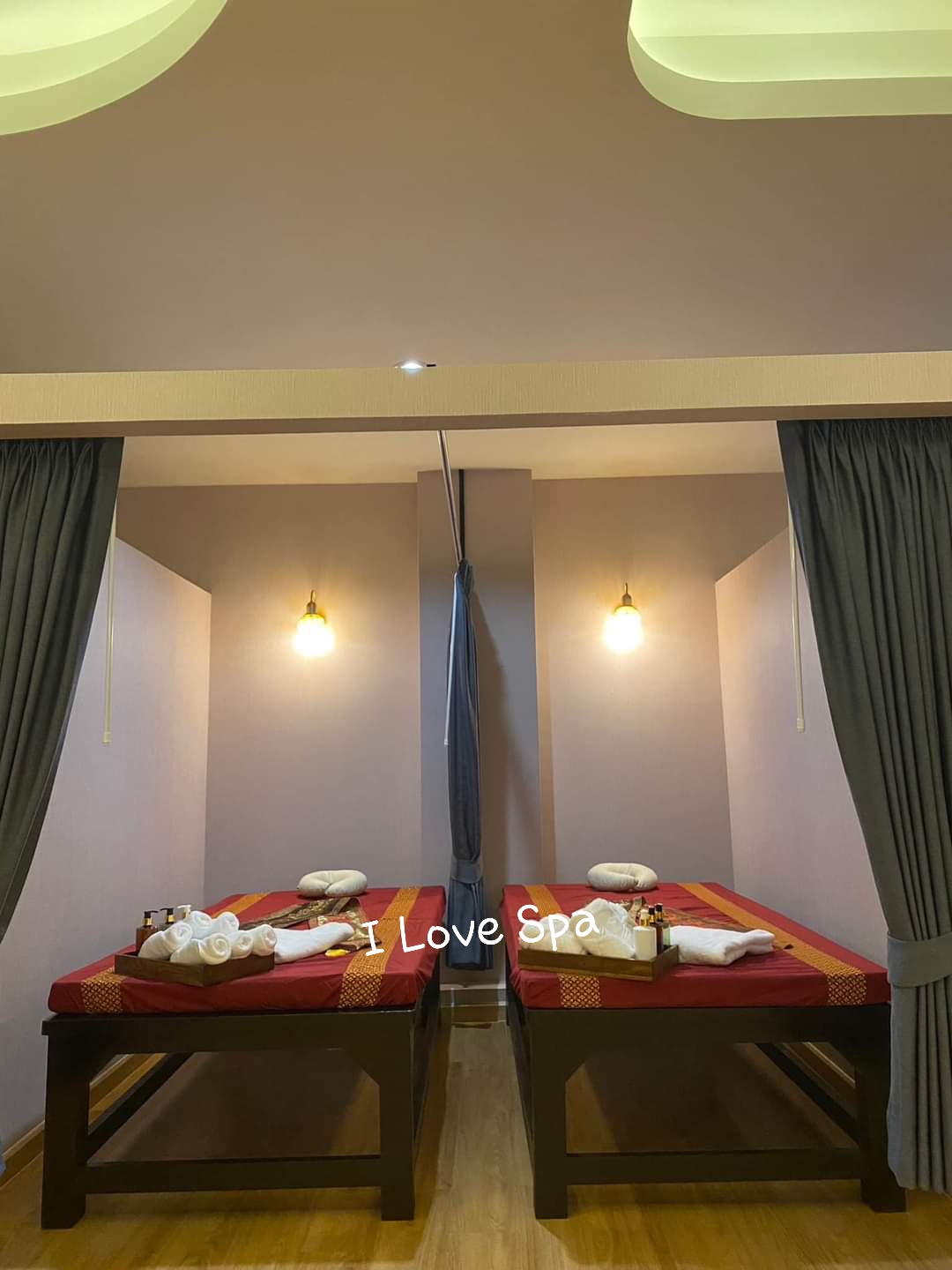 ผ้าปูเบาะนวดไทย สีพื้น /สีพื้นคาดลายไทย