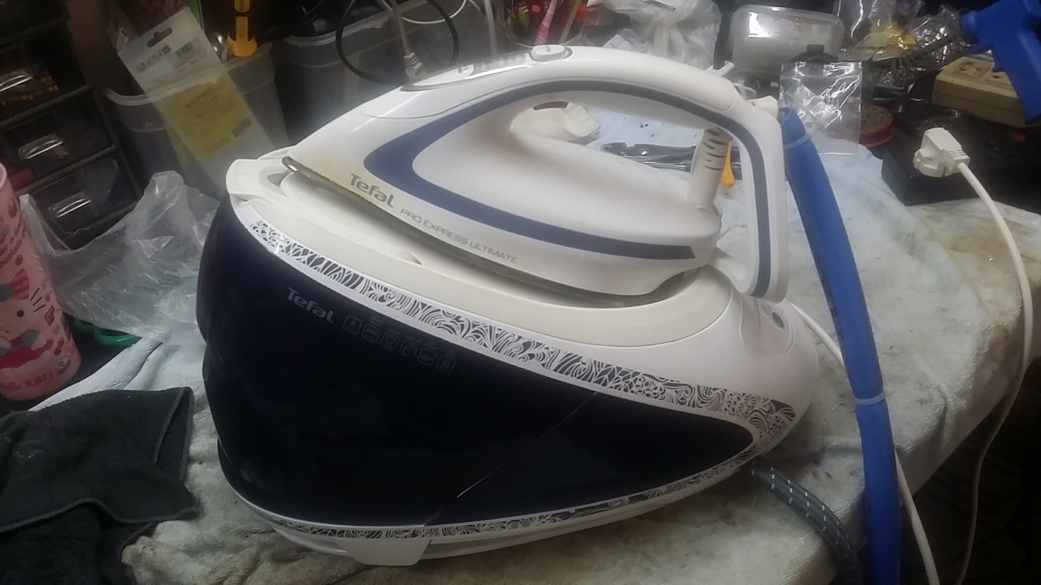 ซ่อมเตารีดไอน้ำ ยี่ห้อ TEFAL รุ่น GV9582 อาการได้ยินเสียงปั้มทำงานแต่ไอน้ำไม่ออก