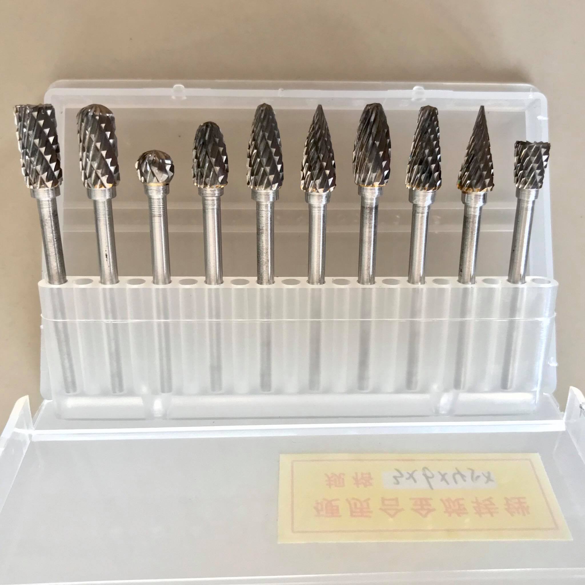 ดอกเจียรคาร์ไบด์ หัวเจียรคาร์ไบด์ ขนาดแกน 3 มิล double cut ชุด 10 ชิ้น