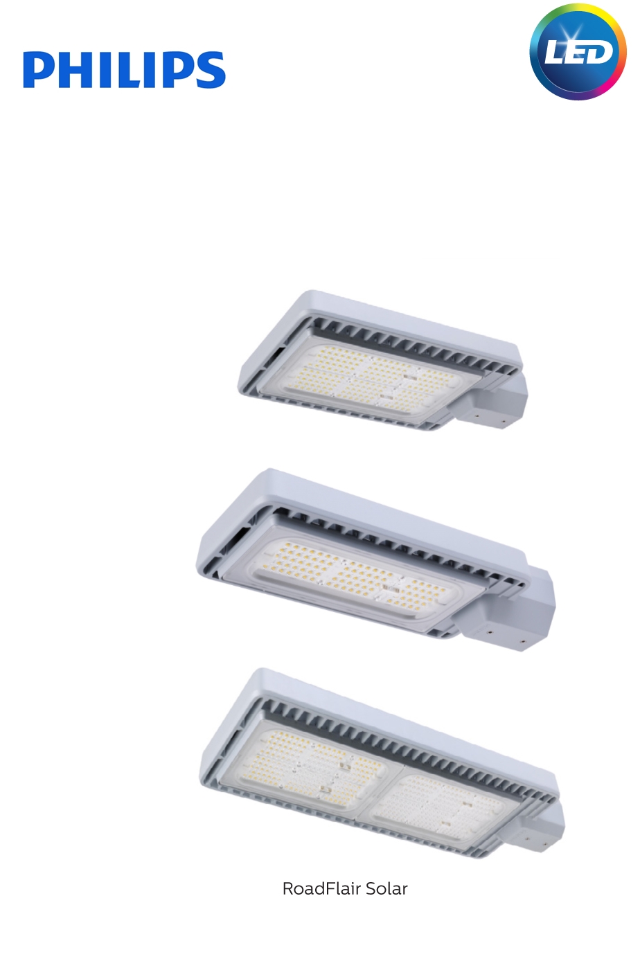 โคมถนน LED ROAD FLAIR SOLAR 9w,20w,28w,40w,51w,64w,68w,78w,88w,100w/CW PHILIPS