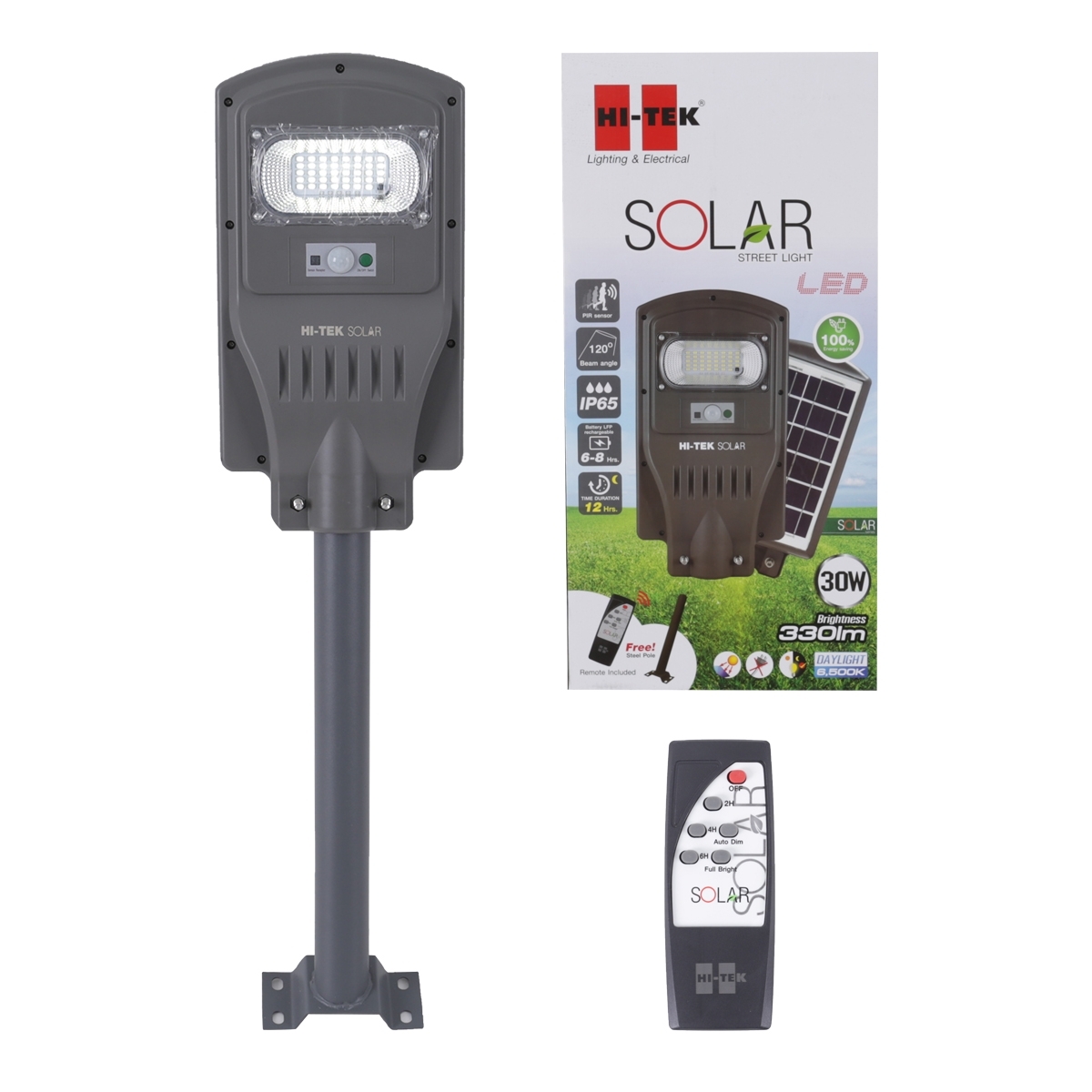 HI-TEK โคมถนนโซล่าเซลล์ รุ่น HFSS00030D