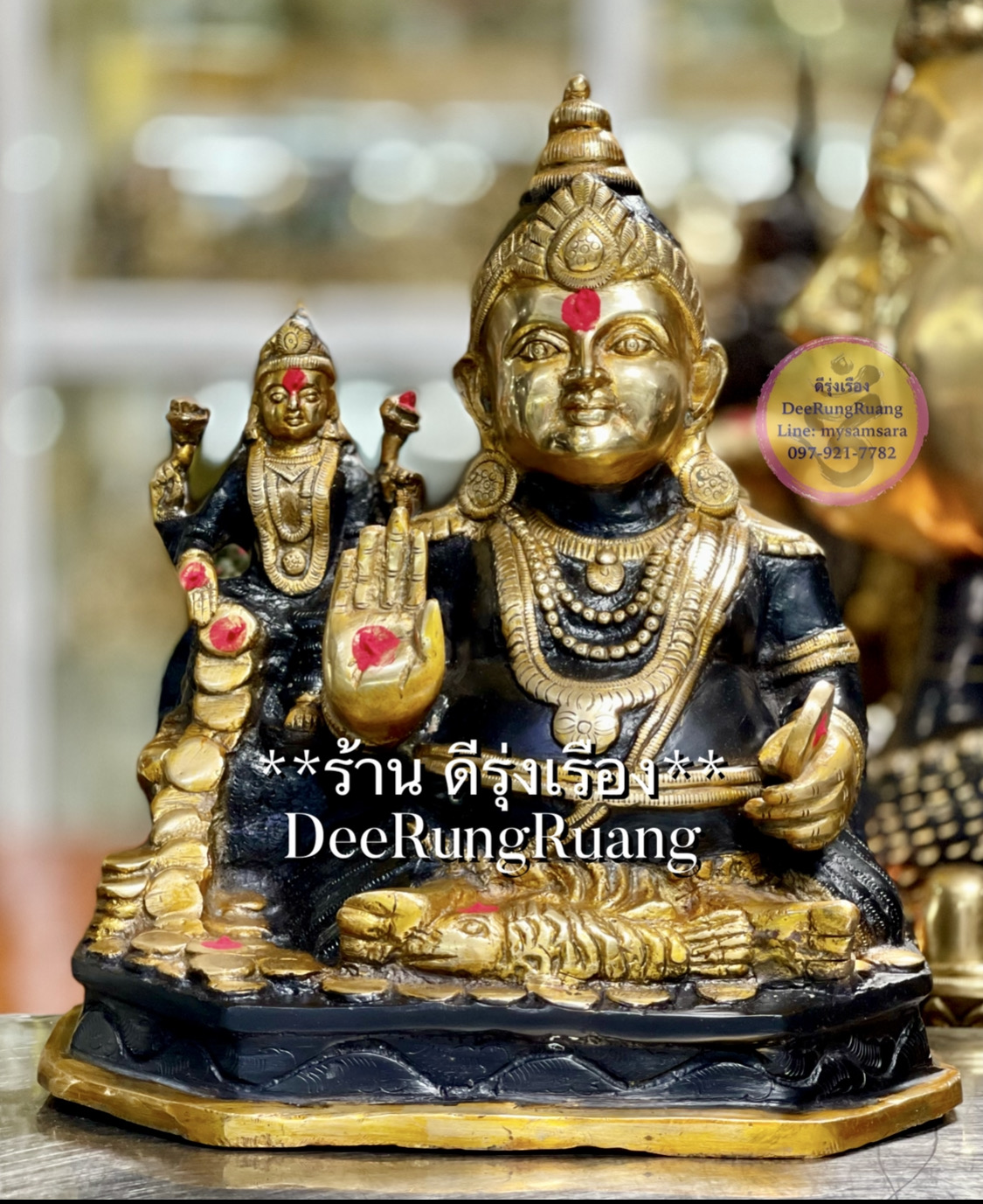พระกุเบร่า ประทับคู่ พระแม่ลักษมี (สูง 15.5 นิ้ว) ***องค์ใหญ่***
