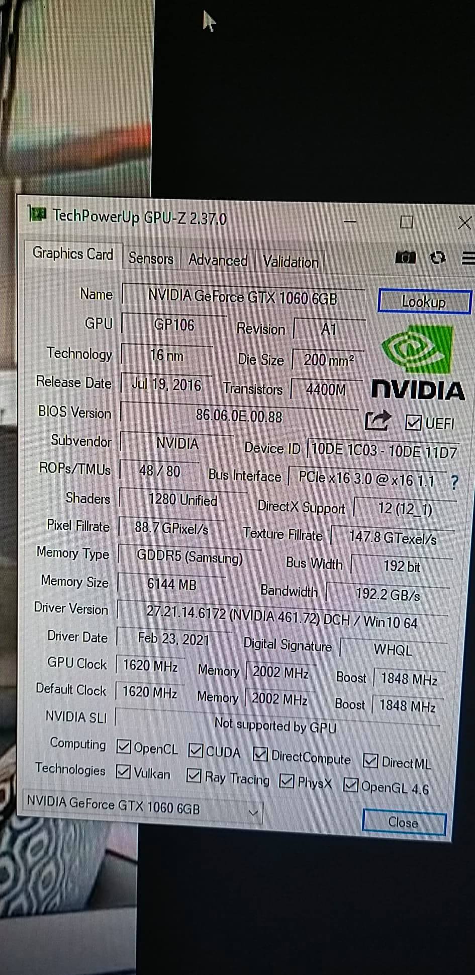 Galax GTX1060 EX OC White 6GB