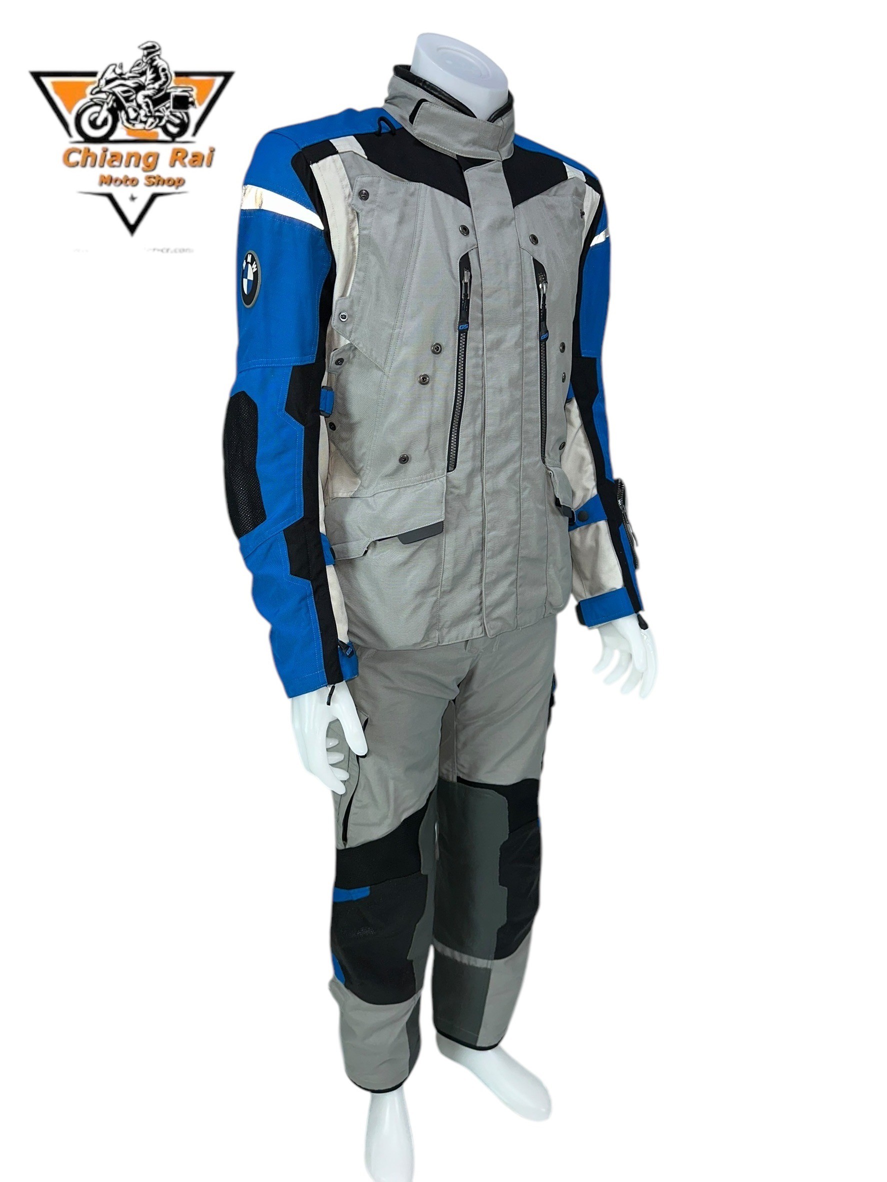 ชุดสำหรับขี่มอเตอร์ไซด์ ( มือสอง ) SET 020 ชุดทัวริ่ง เสื้อการ์ด + กางเกง ยี่ห้อ**BMW**