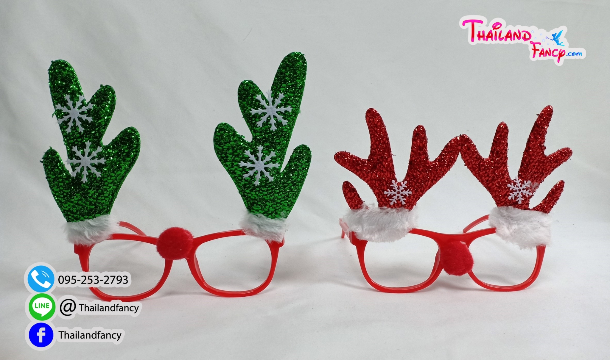 อุปกรณ์คริสต์มาส อุปกรณืแฟนซี แว่นตาแฟนซี แว่นตาปาร์ตี้ แว่นตาปีใหม่ แว่นตาแซนตี้ซานตาครอส แว่นตาต้นคริสต์มาสสีเขียว