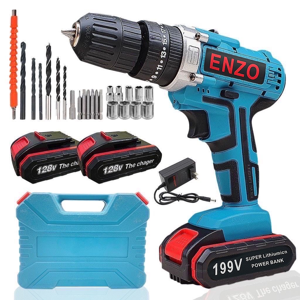 สว่านแบตกระแทก ENZO 199V พร้อมอุปกรณ์