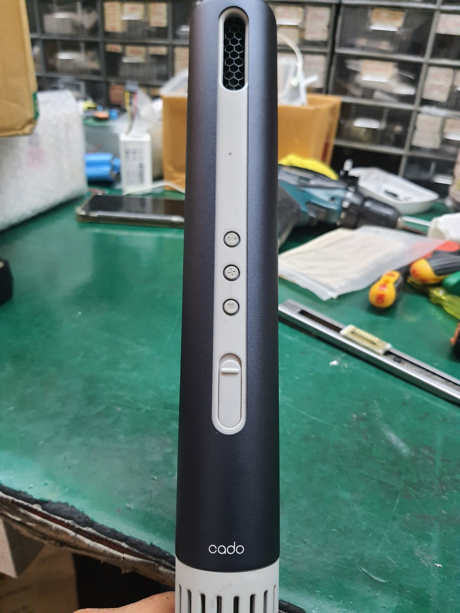 ซ่อมเครื่องเป่าผมแบบแท่ง ยี่ห้อ CADO รุ่นBD-S1 อาการเครื่องซ๊อตเพราะเสียบไฟผิด