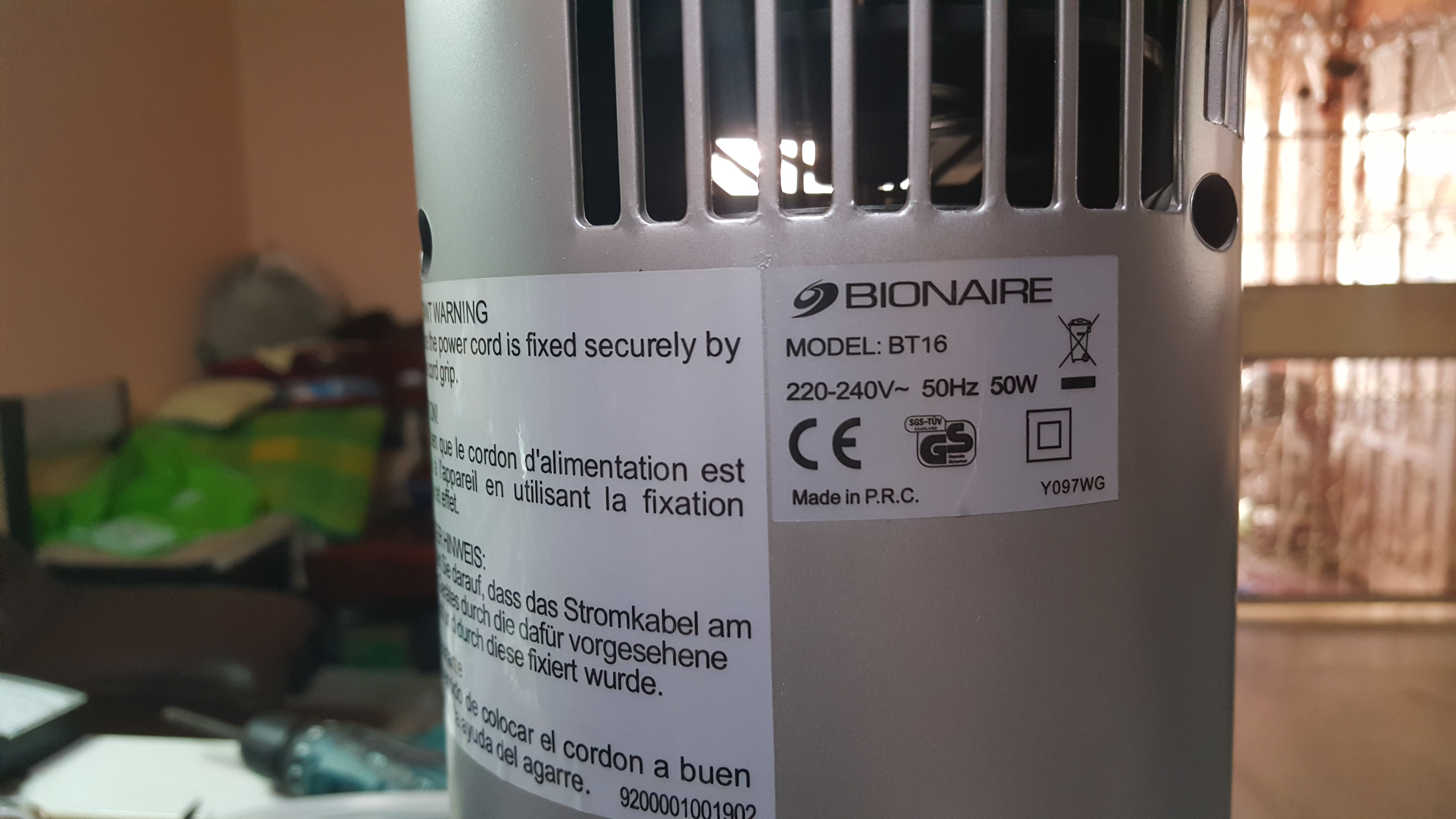 ซ่อมพัดลม ยี่ห้อ BIONAIRE รุ่น BT16 อาการเปิดเครื่องไม่ติด