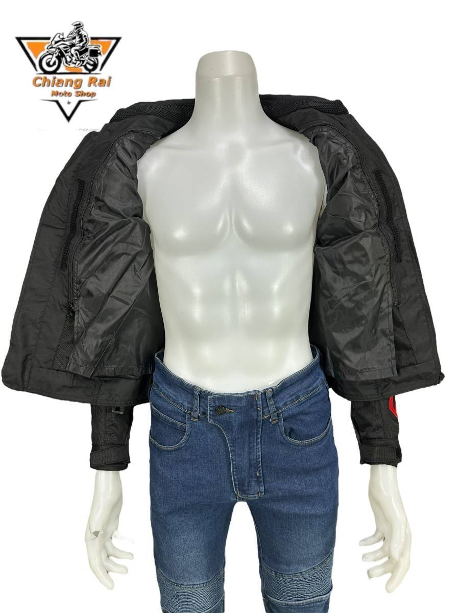 เสื้อขี่มอเตอร์ไซด์แบบ Air Flow (ดำ-แดง) เบอร์ XXXL : อก 50" ยาว 27" (Air Flow)