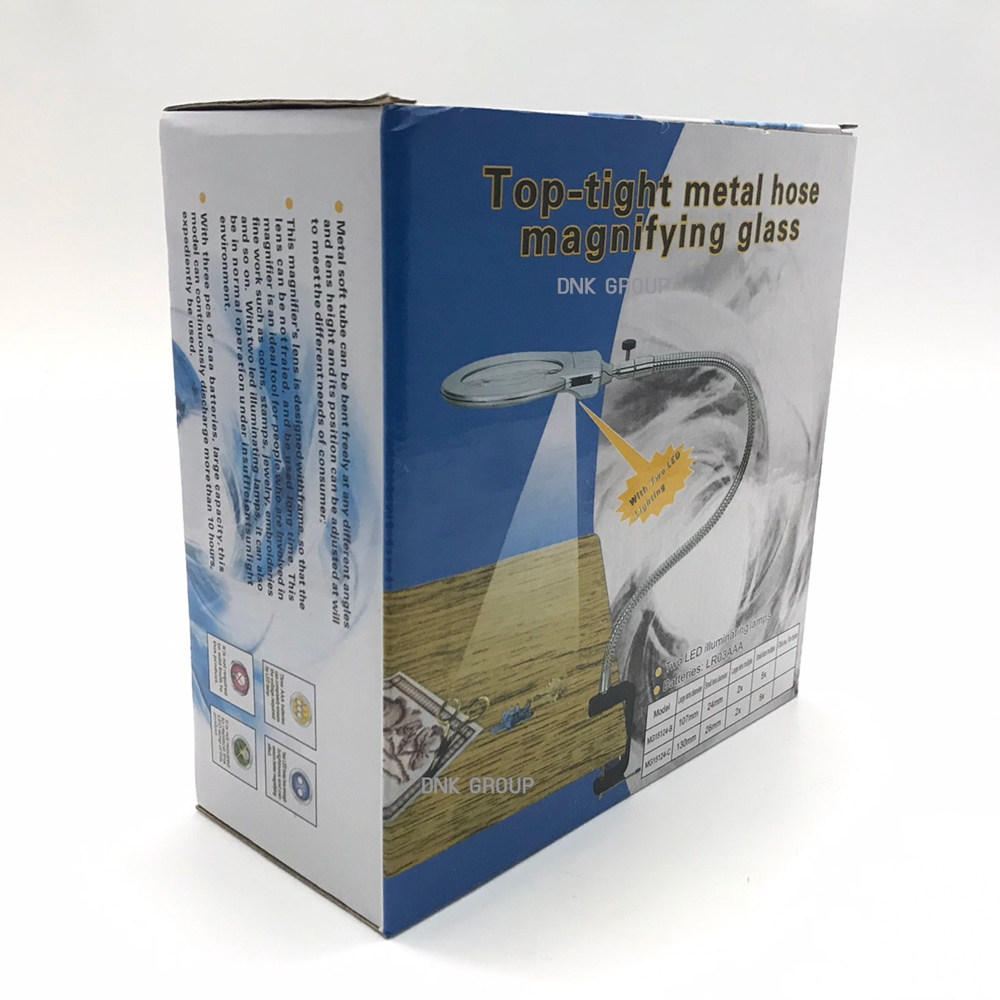 แว่นขยายหนีบโต๊ะขนาดเล็ก กำลังขยาย 2 เท่า พร้อมไฟLED2 หลอดสำหรับส่องสว่าง Magnifying Lamp 2x 5x