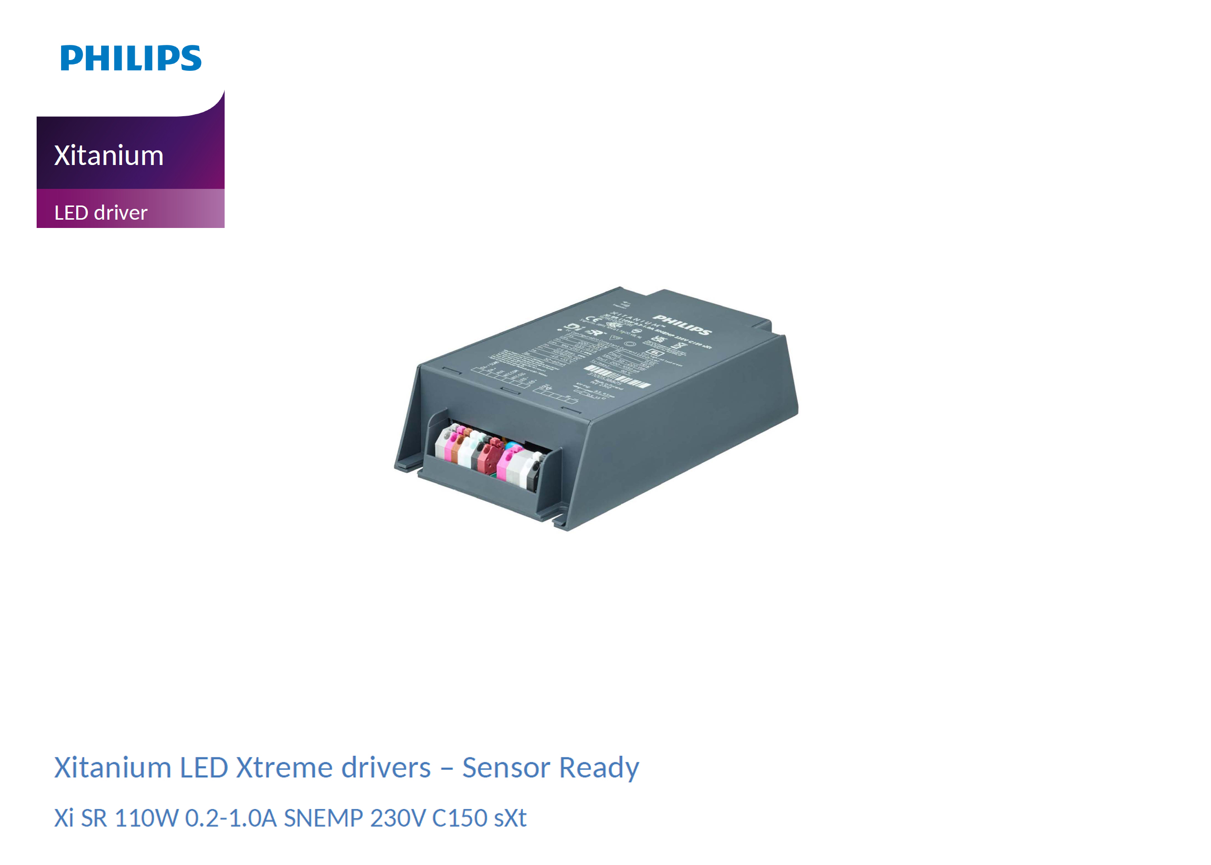 Xi SR 110W 0.2-1.0A SNEMP 230V C150 sXt PHILIPS
