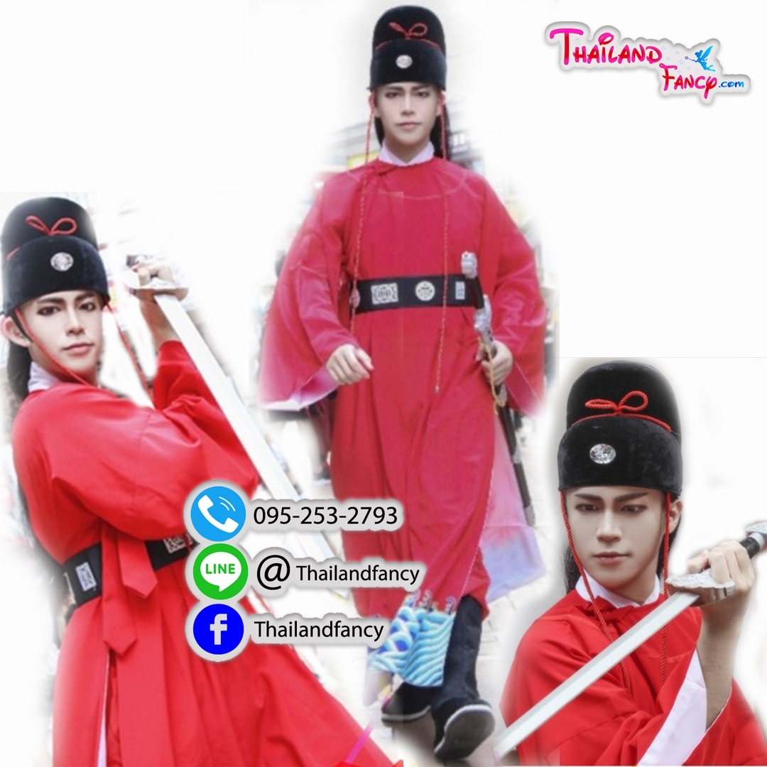 ชุดเช่าแฟนซีผู้ชาย ชุดแมวหลวงจั่นเจา ชุดจีนโบราณ ชุดผู้พิพากษาหน้าดำ ชุดท่านเปาบุ้นจิ้น ชุดภาพยนตร์จีน ชุดราชองค์รักษ์จั่นเจาของท่านเปาบุ้นจิ้น