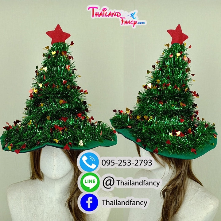 อุปกรณ์คริสต์มาส อุปกรณ์แฟนซี หมวกแฟนซี หมวกปาร์ตี้ปีใหม่ หมวกแซนตี้ หมวกซานตาครอส หมวกคริสต์มาสขนวิ๊งค์ 3 แบบ