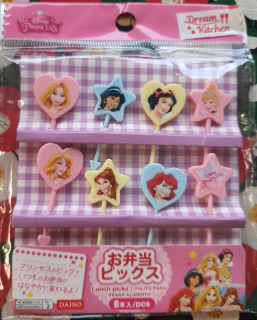 Disney Princess ไม้จิ้มอาหาร รวมเจ้าหญิงดิสนีย์ (ญี่ปุ่น) ใช้ซ้ำได้ค่ะ