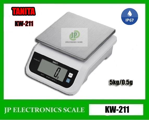 เครื่องชั่งกันน้ำ5กิโลกรัม ตาชั่งกันน้ำ5kg เครื่องชั่งดิจิตอลกันน้ำ5กิโลกรัม เครื่องชั่งดิจิตอล5กิโลกรัม กันน้ำกันความชื้น5kg เครื่องชั่งสแตนเลส5kg เครื่องชั่งน้ำหนักดิจิตอล5kg ค่าละเอียด0.5g ยี่ห้อ TANITA รุ่น KW-211 ขนาดถาด 170*170mm.