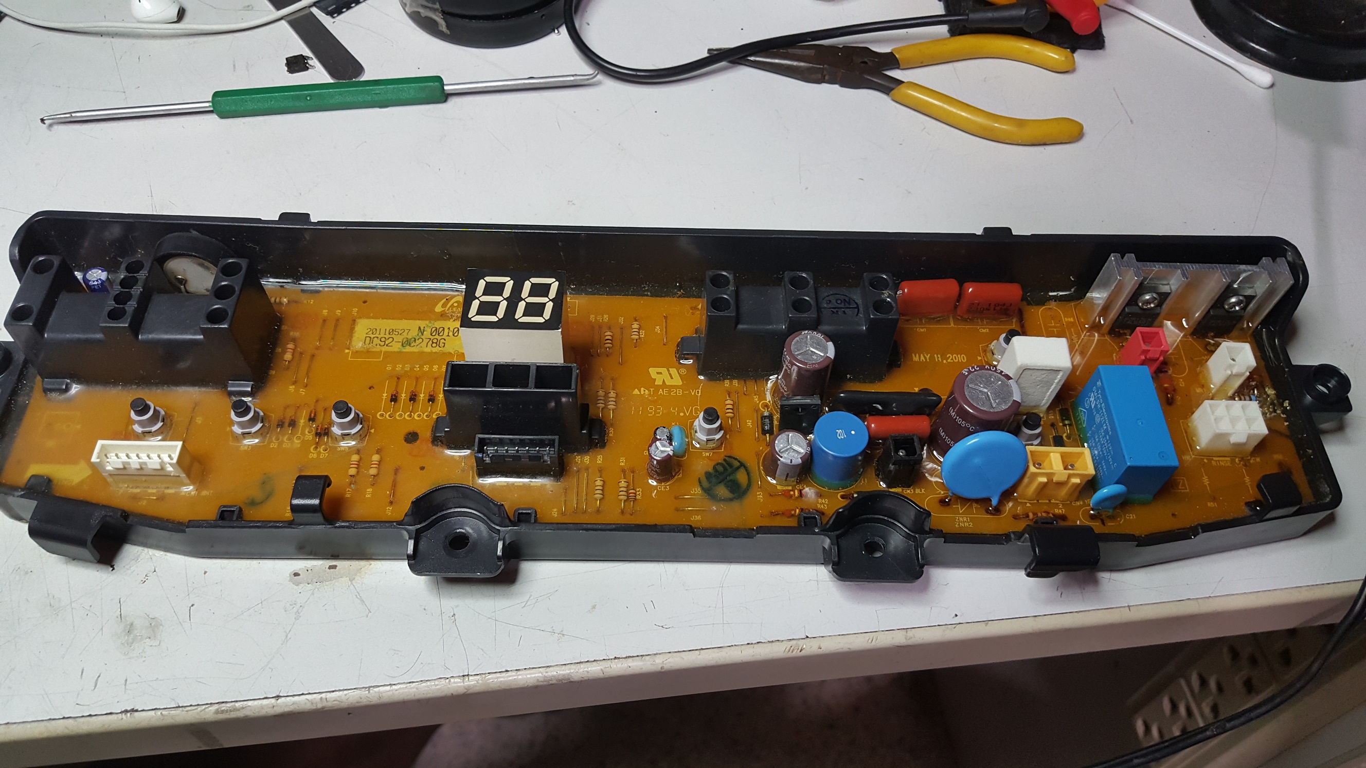 ซ่อมเครื่องซักผ้า ยี่ห้อ SAMSUNG รุ่น WA11V5 อาการไม่ปล่อยน้ำทิ้ง