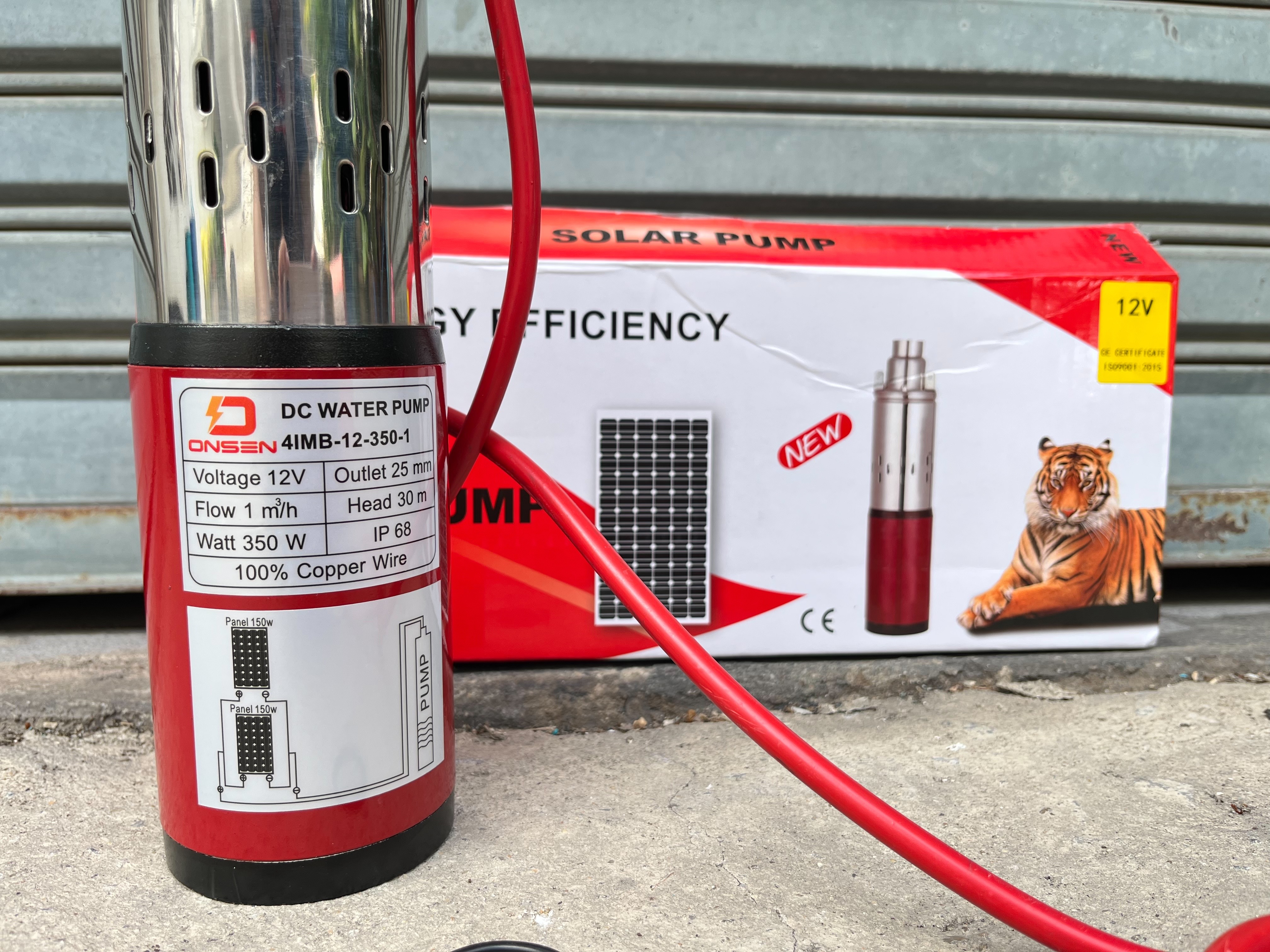 ปั๊มน้ำบาดาล DC 12V 24V 1 นิ้ว ยี่ห้อ ONSEN ลงท่อ 3 นิ้ว ขึ้นไป