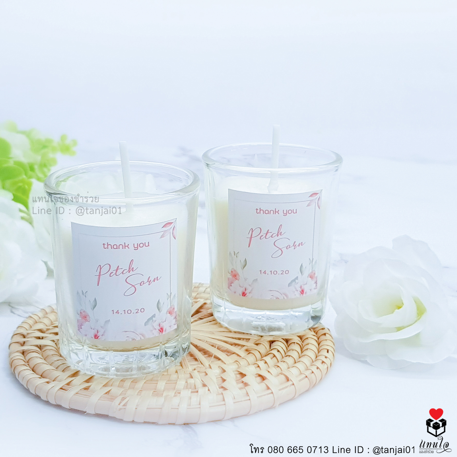 ของชำรวยงานแต่ง ของที่ระลึก ของแจกงานแต่งเทียนหอมในแก้ว 01