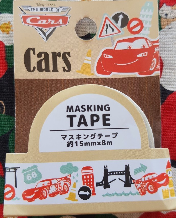 เทปวาชิ เทปตกแต่ง เทปกาว Cars คาร์ ดิสนีย์ ของแท้จากญี่ปุ่น 15 mm x 8 m Masking tape