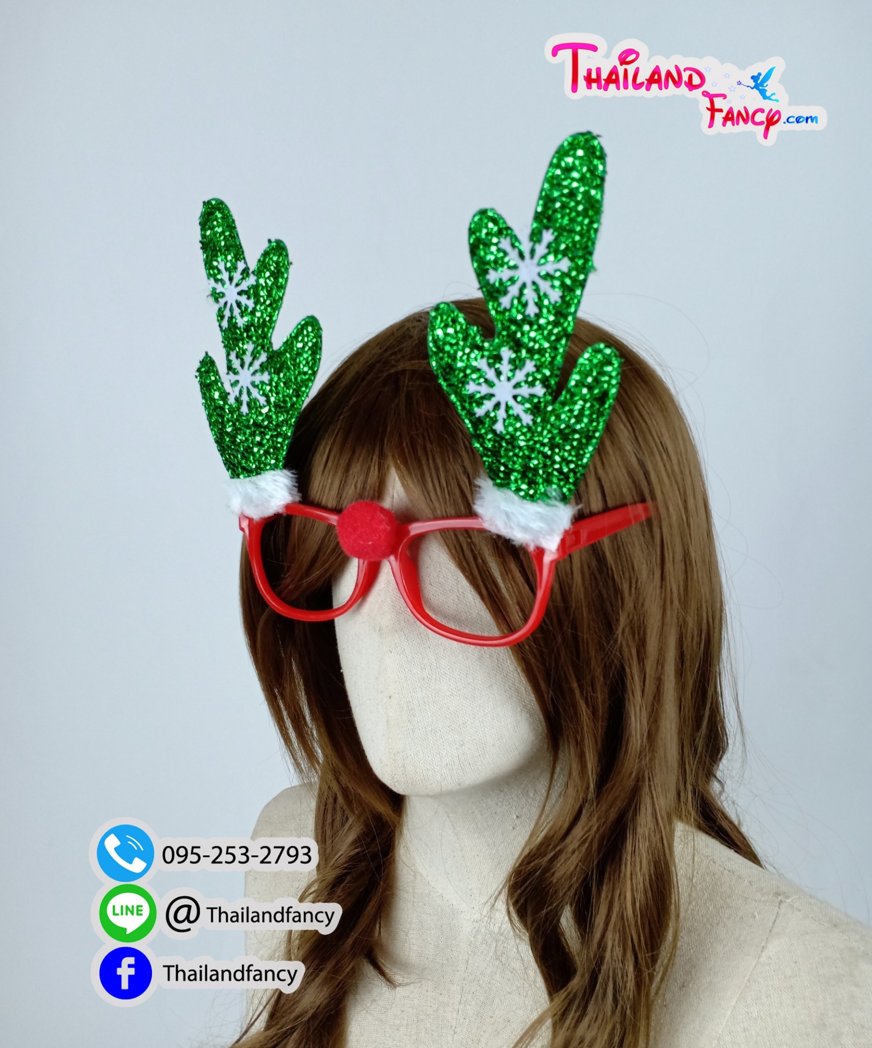 อุปกรณ์คริสต์มาส อุปกรณืแฟนซี แว่นตาแฟนซี แว่นตาปาร์ตี้ แว่นตาปีใหม่ แว่นตาแซนตี้ซานตาครอส แว่นตาต้นคริสต์มาสสีเขียว