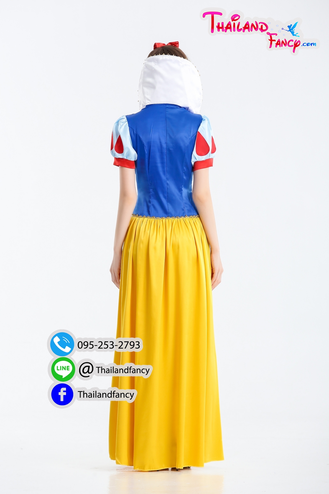 ชุดแฟนซีผู้หญิง Snow White Costume ชุดเจ้าหญิงสโนว์ไวท์ ชุดคอสเพลย์ดิสนีย์ ชุดเดรสสโนว์ไวท์น้ำเงินเหลืองผ้ามันเงา ชุดปาตี้ปีใหม่ ปาตี้ต้อนรับปีใหม่