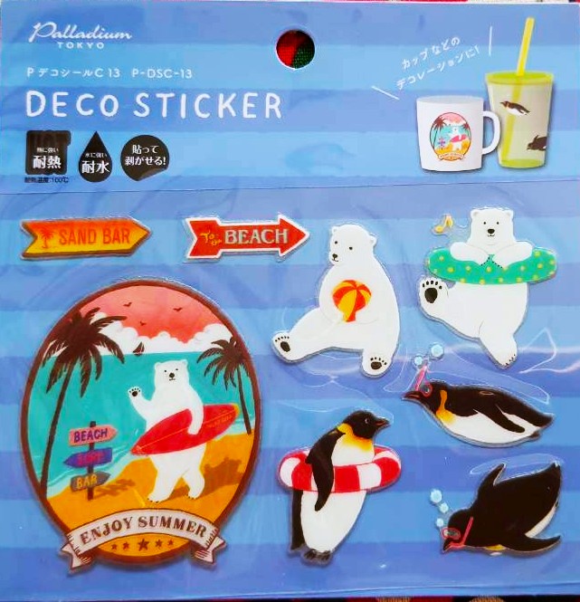 Palladium TOKYO DECO STICKER สติ๊กเกอร์ ตกแต่ง น้อง หมี น้อง เพนกวิน น่ารักๆจากญี่ปุ่น ติดตกแต่งแก้วน้ำ สิ่งของต่างๆ Polar Bear & Penguin MADE IN KOREA