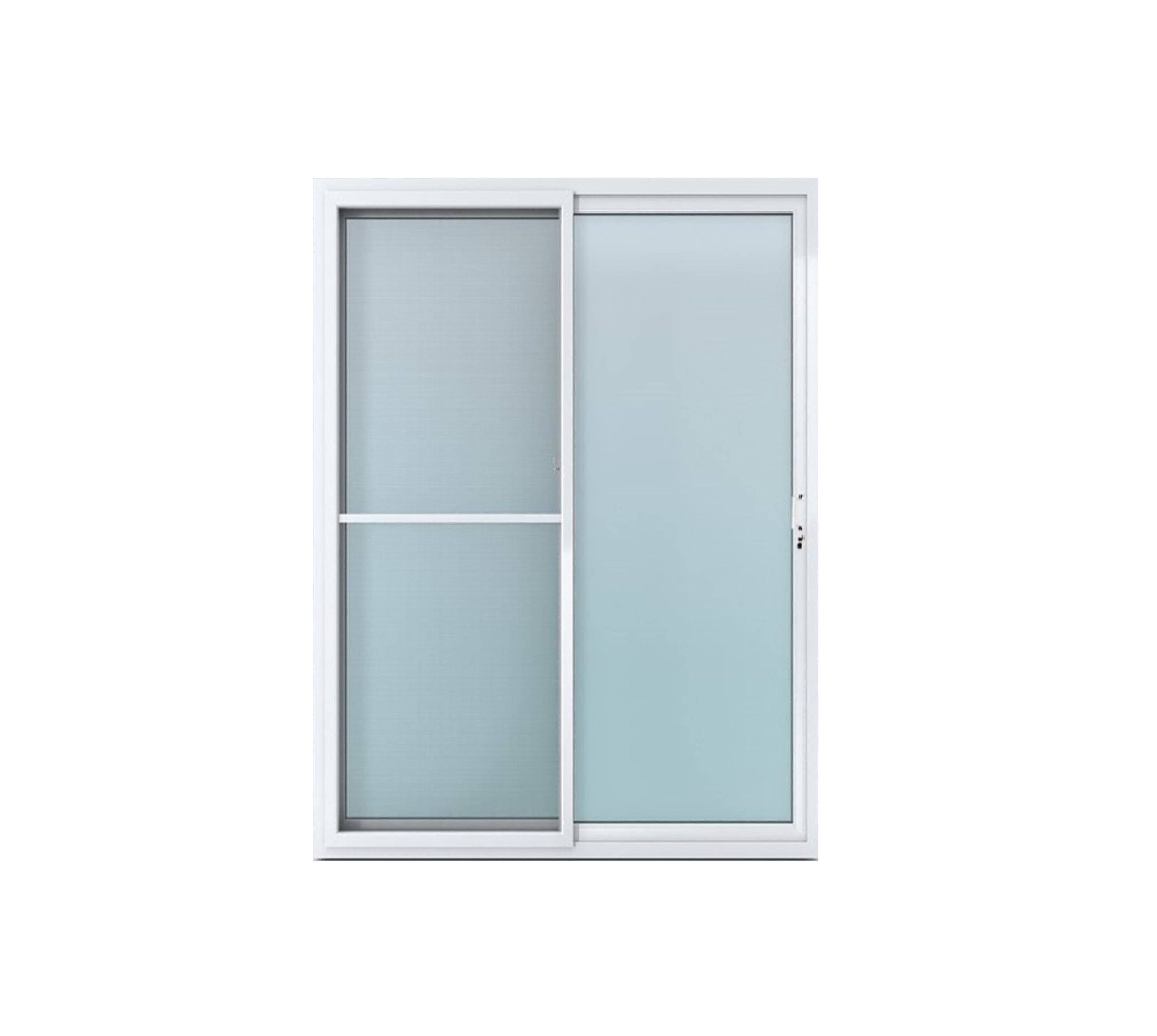 HOFFEN PRO ประตูไวนิล บานเลื่อน SS D2 160x205ซม. สีขาว พร้อมมุ้ง