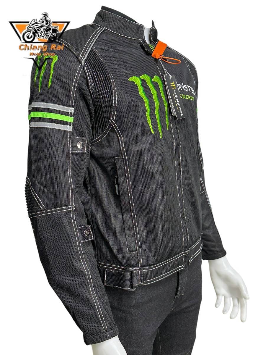 เสื้อขี่มอเตอร์ไซด์แบบ Air Flow (ดำ-เขียว) เบอร์ XL : อก 44" ยาว 26" (Air Flow)