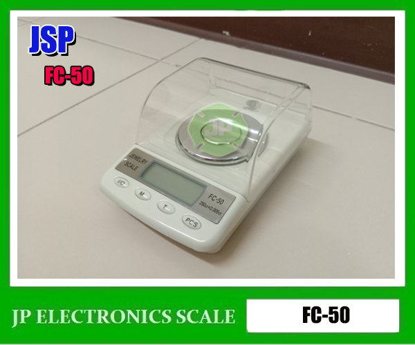 เครื่องชั่งละเอียดสูง50g เครื่องชั่งคุณภาพสูง50กรัม เครื่องชั่งน้ำหนัก50กรัม เครื่องชั่งน้ำหนัก50g ตาชั่ง50g กิโลดิจิตอล50กรัม เครื่องชั่ง50g*0.001g ยี่ห้อ JSP รุ่น FC-50 Jewelry Scale Digital Scale ขนาดถาดชั่งเส้นผ่าศูนย์กลาง 60mm.