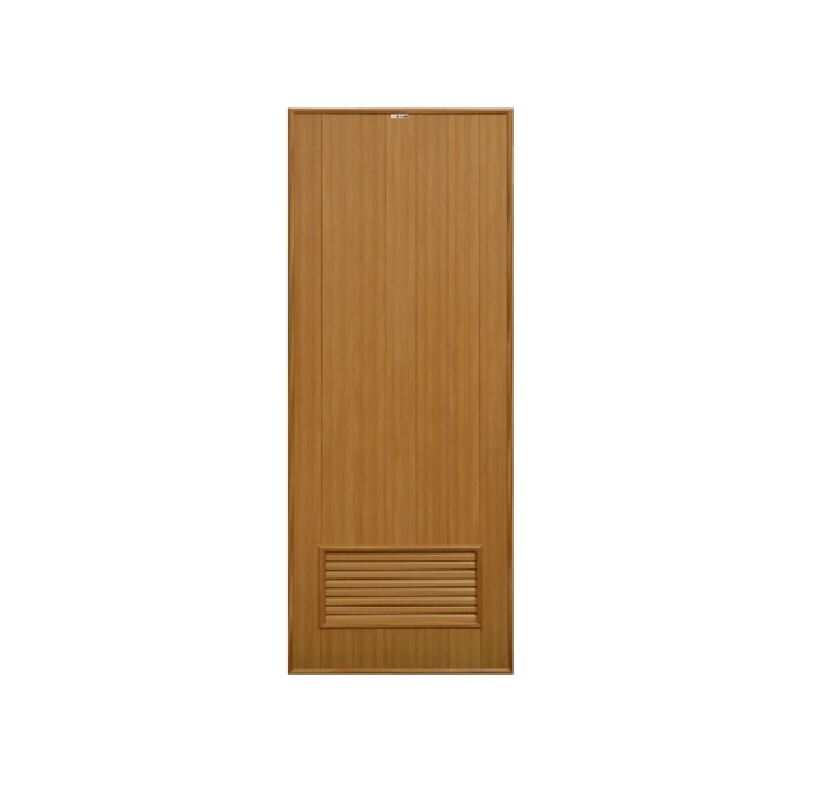 ประตูPVC แชมป์ P-2 สีไม้สักทอง (ไม่เจาะ) CHAMP PVC DOOR