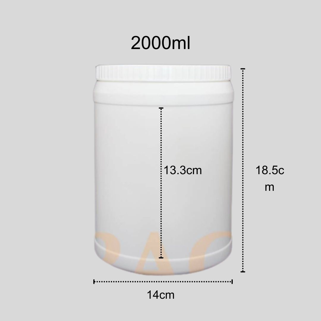 (ห่อละ40ใบ)กระบอกพลาสติก ขนาด2000ml สีขาวทึบ ราคาใบละ28บ.