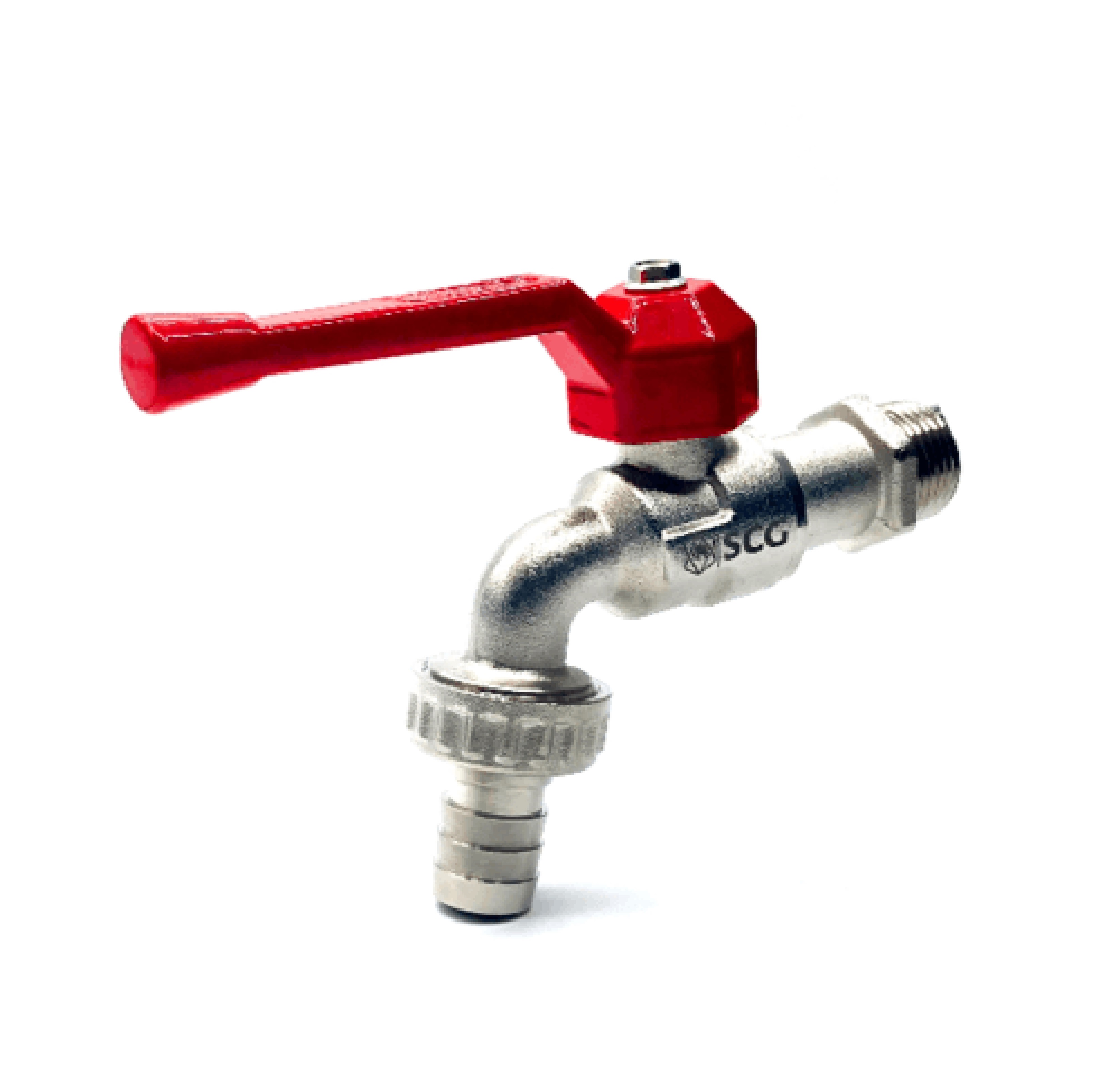 SCG ก๊อกสนามทองเหลือง 1/2 ด้ามแดง